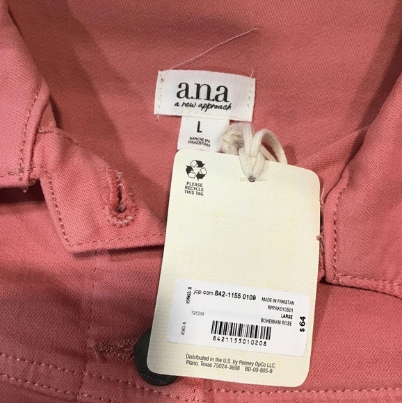 a.n.a bohemian rose pink cropped destressed denim jacket w/ pockets NWT - Picture 4 of 5